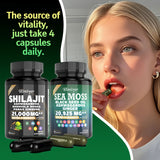 2|6pcs= Buy 2 Get 1 Free, Sports Nutrition Bundle Set, Seamoss Southern Drunk Nightonnax Capsules And Shilaijit Capsules Double Power Bundle, Super Golden Combination, Sports Nutrition, Energy Support, Bone Support, Relaxatio