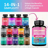 Collagen Capsules Peptides I, II, III, V, And X Microgram Biotin Keratin Hyaluronic Acid MSM Vitamin A Vitamin C Vitamin E Folic Acid Zinc Magnesium Containing Grape Seed Extract And Quercetin
