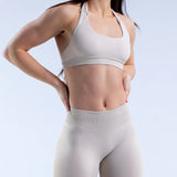 High Elastic Ultra-fine Matte Nylon Halter Beauty Back Seamless Sports Bra  With Logo Bra
