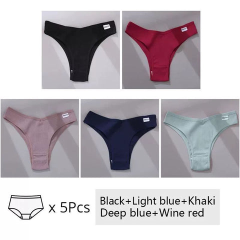5Pcs Set Women Panties Cotton Underwear M-XL Comfortable