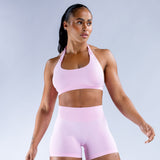 Dfyne Shorts Set Ultra-fine Extinction Nylon Halter Bra Underwear Suit DFYNE 2PCS SET With Logo
