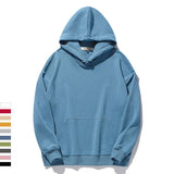 Trendy Brand Drop Shoulder Pullover Solid Color Sweater Hooded Loose Hoodie