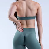 High Elastic Ultra-fine Matte Nylon Halter Beauty Back Seamless Sports Bra  With Logo Bra