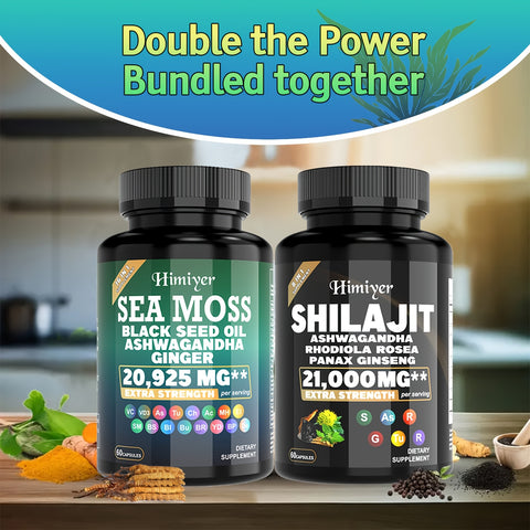 2|6pcs= Buy 2 Get 1 Free, Sports Nutrition Bundle Set, Seamoss Southern Drunk Nightonnax Capsules And Shilaijit Capsules Double Power Bundle, Super Golden Combination, Sports Nutrition, Energy Support, Bone Support, Relaxatio