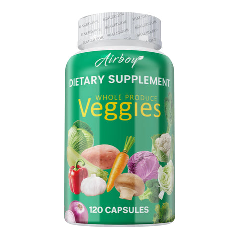 Veggies Supplement - Boosts Energy and Immunity, Antioxidant, Improves Digestive Health - 120 Capsules