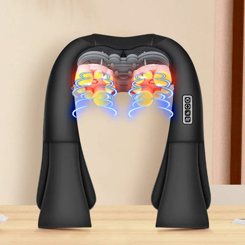 Heat Car Office Home Massager Belt Pain Relief Neck Shoulder Massager