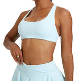 Style Padded Open Back Sexy Cross Back Yoga Fitness Running Solid