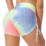 Women Colorful Ruched Scrunch Butt Lifting Fitness Yoga Pants Tight High Waist Bubble Jacquard Workout stretch Sport Leggings