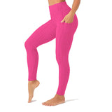 Women Colorful Ruched Scrunch Butt Lifting Fitness Yoga Pants Tight High Waist Bubble Jacquard Workout stretch Sport Leggings