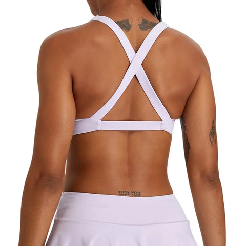 Style Padded Open Back Sexy Cross Back Yoga Fitness Running Solid