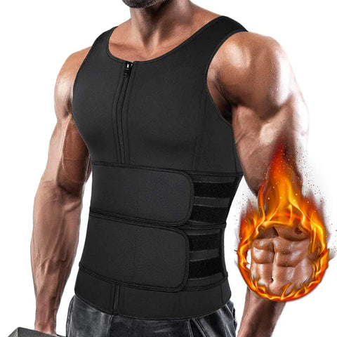 Men Body Shaper Waist Trainer Sauna Suit Sweat Vest Slimming Underwear Fat Burner