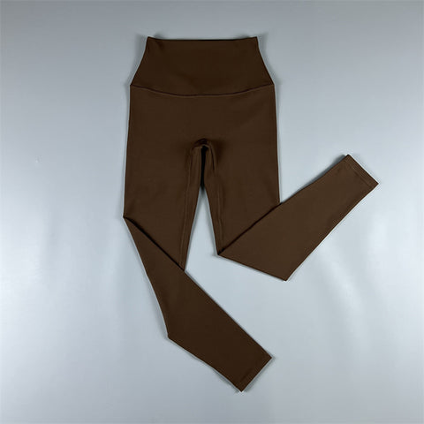 Brushed High Waist Cropped Pants Peach Hip Quick-Drying Yoga Leggings