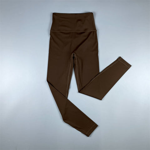 Brushed High Waist Cropped Pants Peach Hip Quick-Drying Yoga Leggings
