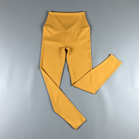 Brushed High Waist Cropped Pants Peach Hip Quick-Drying Yoga Leggings