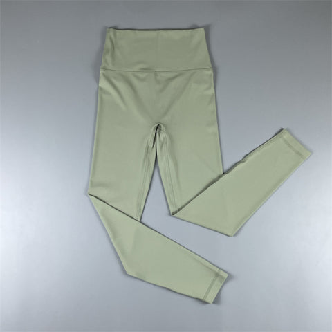 Brushed High Waist Cropped Pants Peach Hip Quick-Drying Yoga Leggings