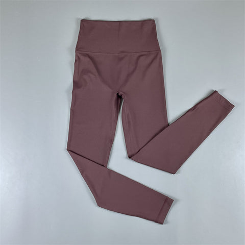 Brushed High Waist Cropped Pants Peach Hip Quick-Drying Yoga Leggings