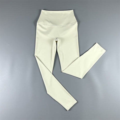 Brushed High Waist Cropped Pants Peach Hip Quick-Drying Yoga Leggings