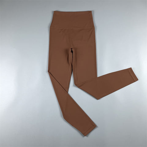 Brushed High Waist Cropped Pants Peach Hip Quick-Drying Yoga Leggings
