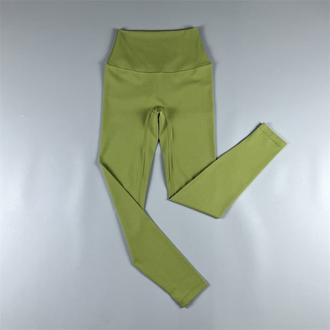 Brushed High Waist Cropped Pants Peach Hip Quick-Drying Yoga Leggings