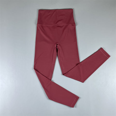Brushed High Waist Cropped Pants Peach Hip Quick-Drying Yoga Leggings
