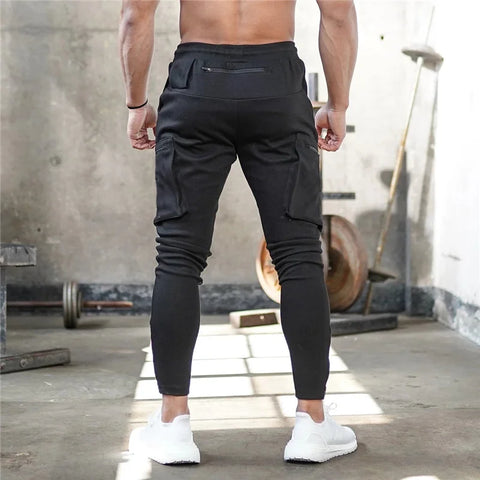 Spring Autumn Men sweatpants straight leg multi pocket camouflage Fitness pants men's zippered small ankle Training sports pants