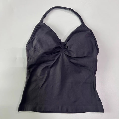 Impact Longline Strappy Gym Top Backless Women Built-in Bra With Pad Breathable Gym Clothes Running Yoga Vest Tank Tops XS-XL