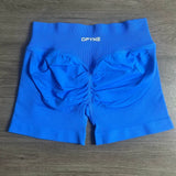 Impact Shorts with Logo 4.5'' Low Waist Seamless Yoga Shorts Scrunch Bum Gym Shorts Workout Biker Short Stretch Fitness Short