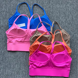 Women's Sports Yoga Bra Wth Y-back Women's Soft With Chest Pad Yoga Bra Tank Top Shockproof Breathable Underwear