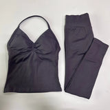 Impact Gym Set Women Padded Tank Tops High Waist Scrunch Seamless Yoga Leggings Fitness Clothes Workout Sets Gym Suit Activewear