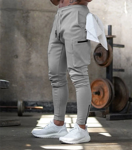 Spring Autumn Men sweatpants straight leg multi pocket camouflage Fitness pants men's zippered small ankle Training sports pants