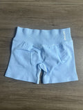 Impact Shorts with Logo 4.5'' Low Waist Seamless Yoga Shorts Scrunch Bum Gym Shorts Workout Biker Short Stretch Fitness Short