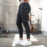 Spring Autumn Men sweatpants straight leg multi pocket camouflage Fitness pants men's zippered small ankle Training sports pants
