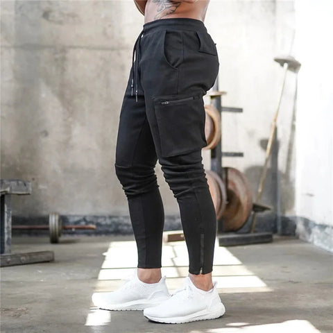 Spring Autumn Men sweatpants straight leg multi pocket camouflage Fitness pants men's zippered small ankle Training sports pants