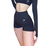 High Elastic Quick Drying Shark Peach Hip High Elastic Hip Lift Three-point Hot Pants Sports Fitness Yoga Running Shorts