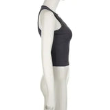 MIU Outer Wear Tank Top Vest Slim Fit Summer Sleeveless Top Base High Street High-Quality