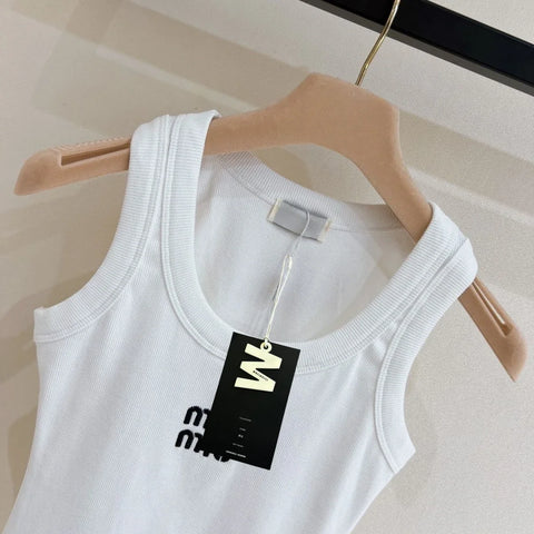 MIU Outer Wear Tank Top Vest Slim Fit Summer Sleeveless Top Base High Street High-Quality