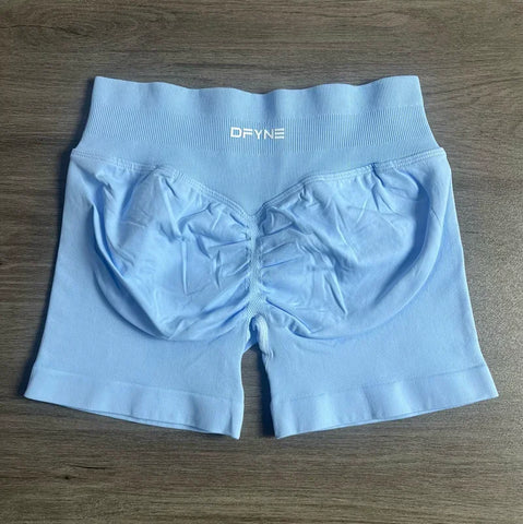 Impact Shorts with Logo 4.5'' Low Waist Seamless Yoga Shorts Scrunch Bum Gym Shorts Workout Biker Short Stretch Fitness Short