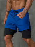 New Men Running Shorts Gym Sports Shorts 2 In 1 Quick Dry Workout Training Gym Fitness Jogging Short Pants Summer Men Shorts