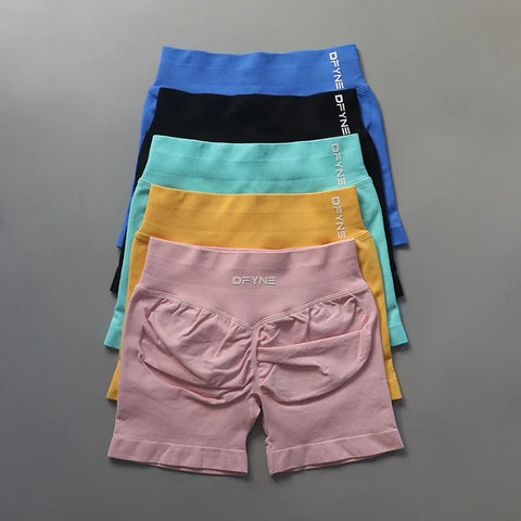 Impact Shorts Low Ribbed Band Yoga Shorts Seamless Scrunch Bum Workout