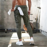 Spring Autumn Men sweatpants straight leg multi pocket camouflage Fitness pants men's zippered small ankle Training sports pants