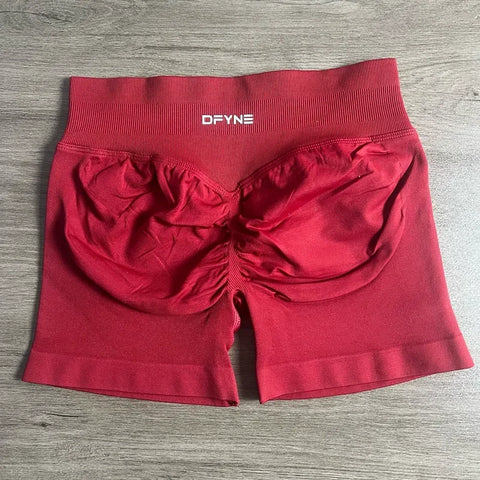 Impact Shorts with Logo 4.5'' Low Waist Seamless Yoga Shorts Scrunch Bum Gym Shorts Workout Biker Short Stretch Fitness Short
