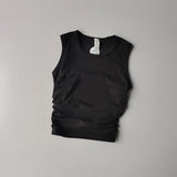 Summer Nude Yoga Racerback Female Fold Slim Fit Sports Running and Fitness Outwear Crop Top Bras Vest Shirt Quick Dry Clothing