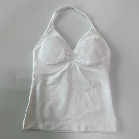 Impact Longline Strappy Gym Top Backless Women Built-in Bra With Pad Breathable Gym Clothes Running Yoga Vest Tank Tops XS-XL