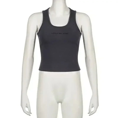 MIU Outer Wear Tank Top Vest Slim Fit Summer Sleeveless Top Base High Street High-Quality