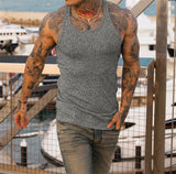 2024 Summer men Vest stripe gym Tank top Men Fitness sleeveless shirt Male Exercise Sports vest Undershirt Bodybuilding clothing