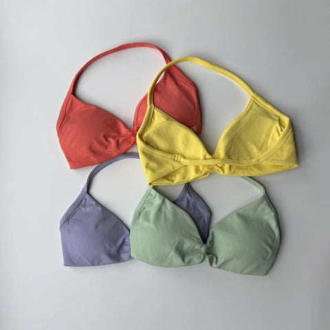 DF Logo Impact Gym Set 2 Piece Women Strappy Yoga Bra Top Workout Scrunch Shorts Sports Suit Fitness Clothes Seamless Yoga Set
