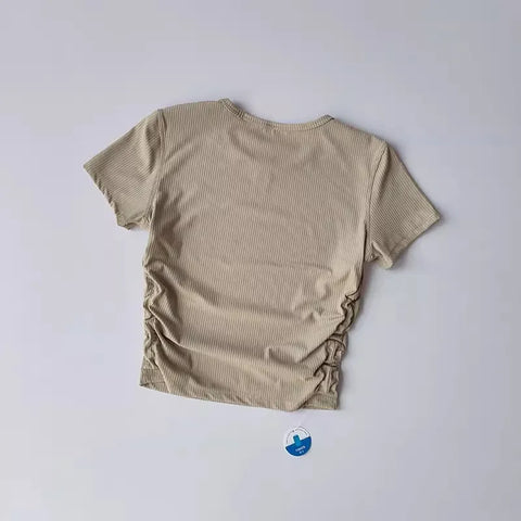 Women Seamless Yoga T-Shirt Ribbed Sports Shirt Breathable Gym Tops Sport Blouse Shirt Short Sleeve Running T-Shirt Yoga Shirts