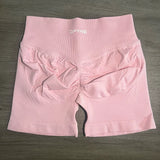 Impact Shorts with Logo 4.5'' Low Waist Seamless Yoga Shorts Scrunch Bum Gym Shorts Workout Biker Short Stretch Fitness Short