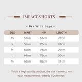 Impact Shorts with Logo 4.5'' Low Waist Seamless Yoga Shorts Scrunch Bum Gym Shorts Workout Biker Short Stretch Fitness Short