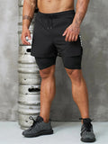 New Men Running Shorts Gym Sports Shorts 2 In 1 Quick Dry Workout Training Gym Fitness Jogging Short Pants Summer Men Shorts